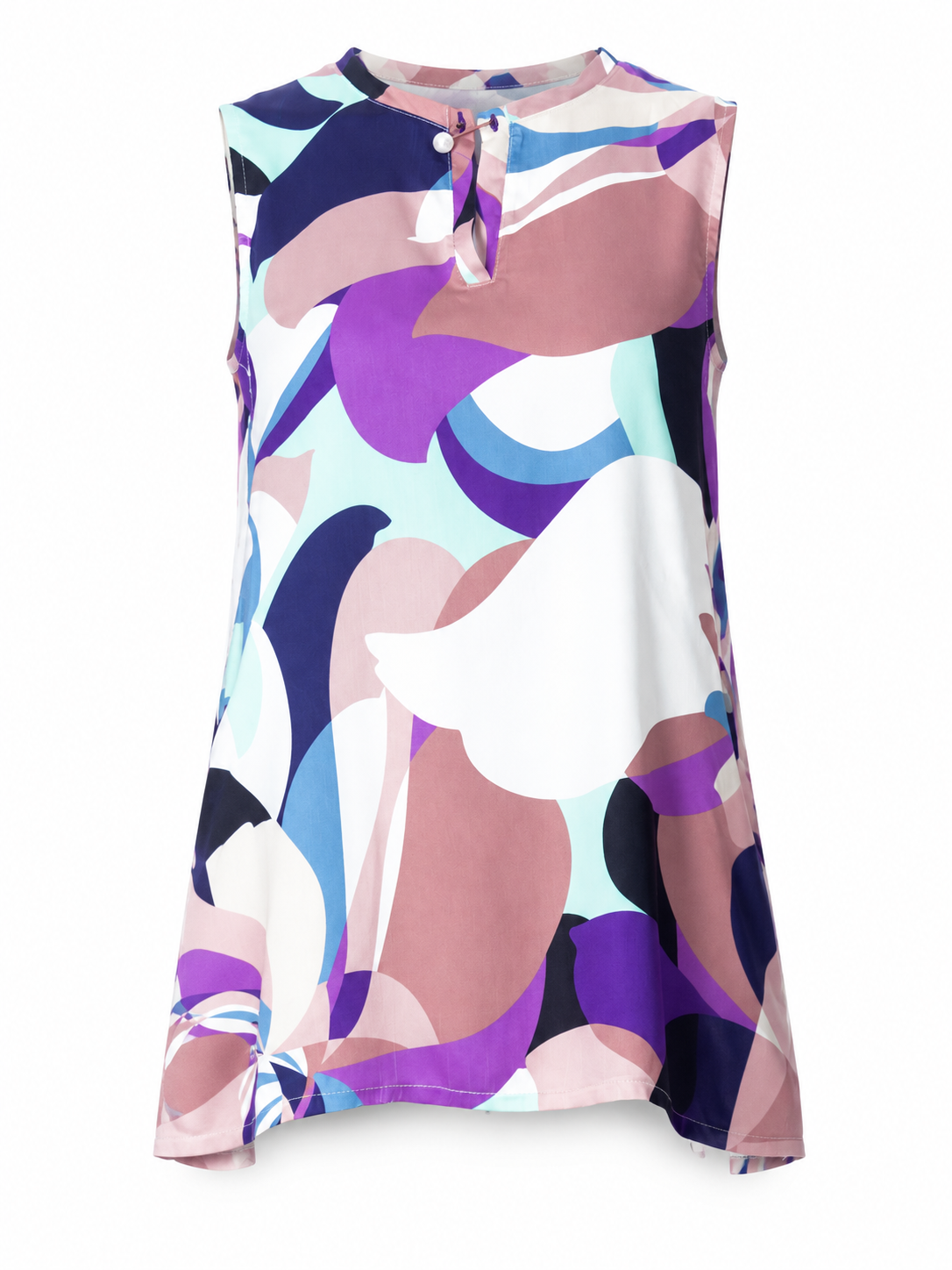 TOP STAMPA GEOMETRIC MULTICOLOR SENZA MANICHE 