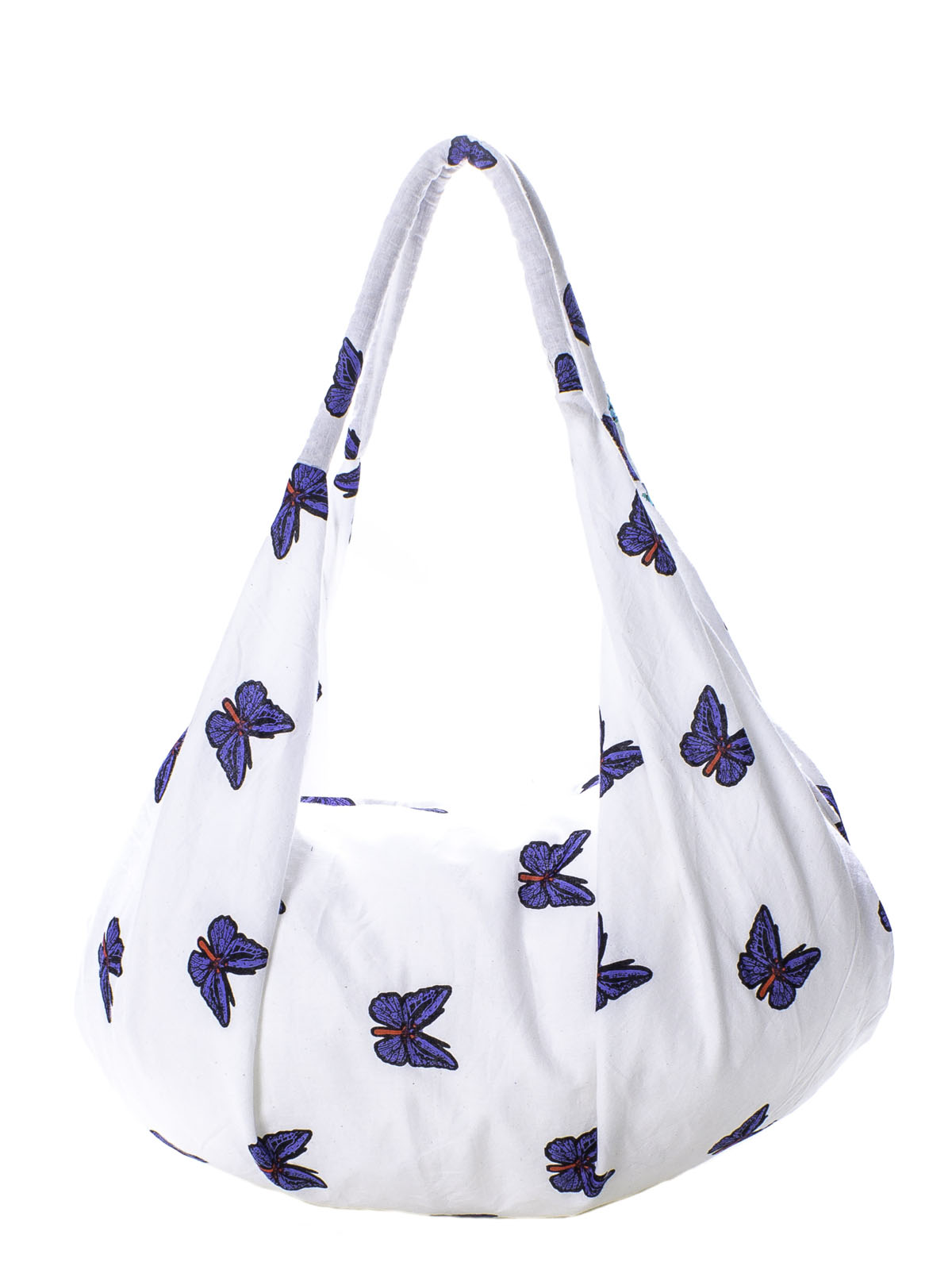 BANANA BAG STAMPA FARFALLE 100% COTONE MADE IN INDIA - WHITE
