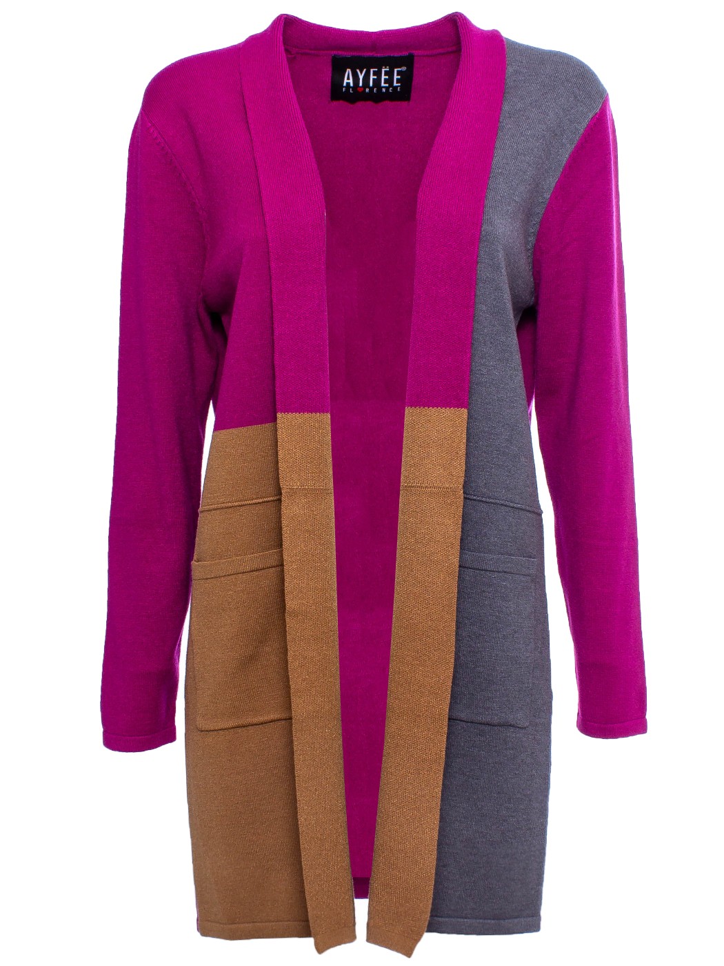 CARDIGAN JACQUARD BLOCKING COLOR, 2 TG (S/M+L/XL), 50%VI 28%PL 22%NY MADE IN PRC