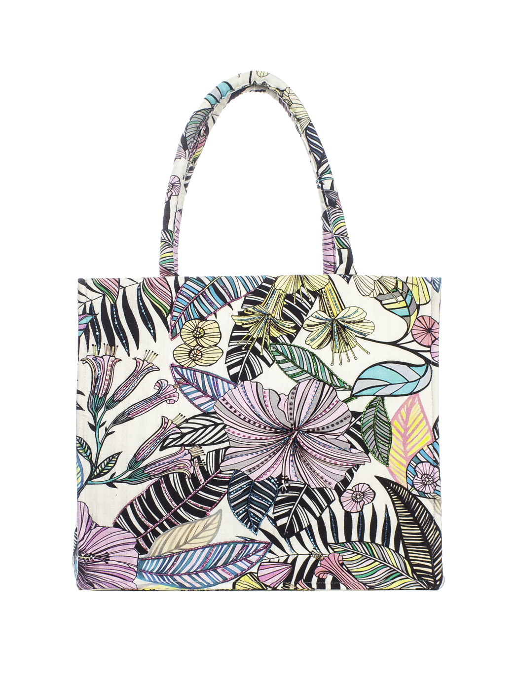 SHOPPING GRAPHIC FLOWER PRINT+EMB