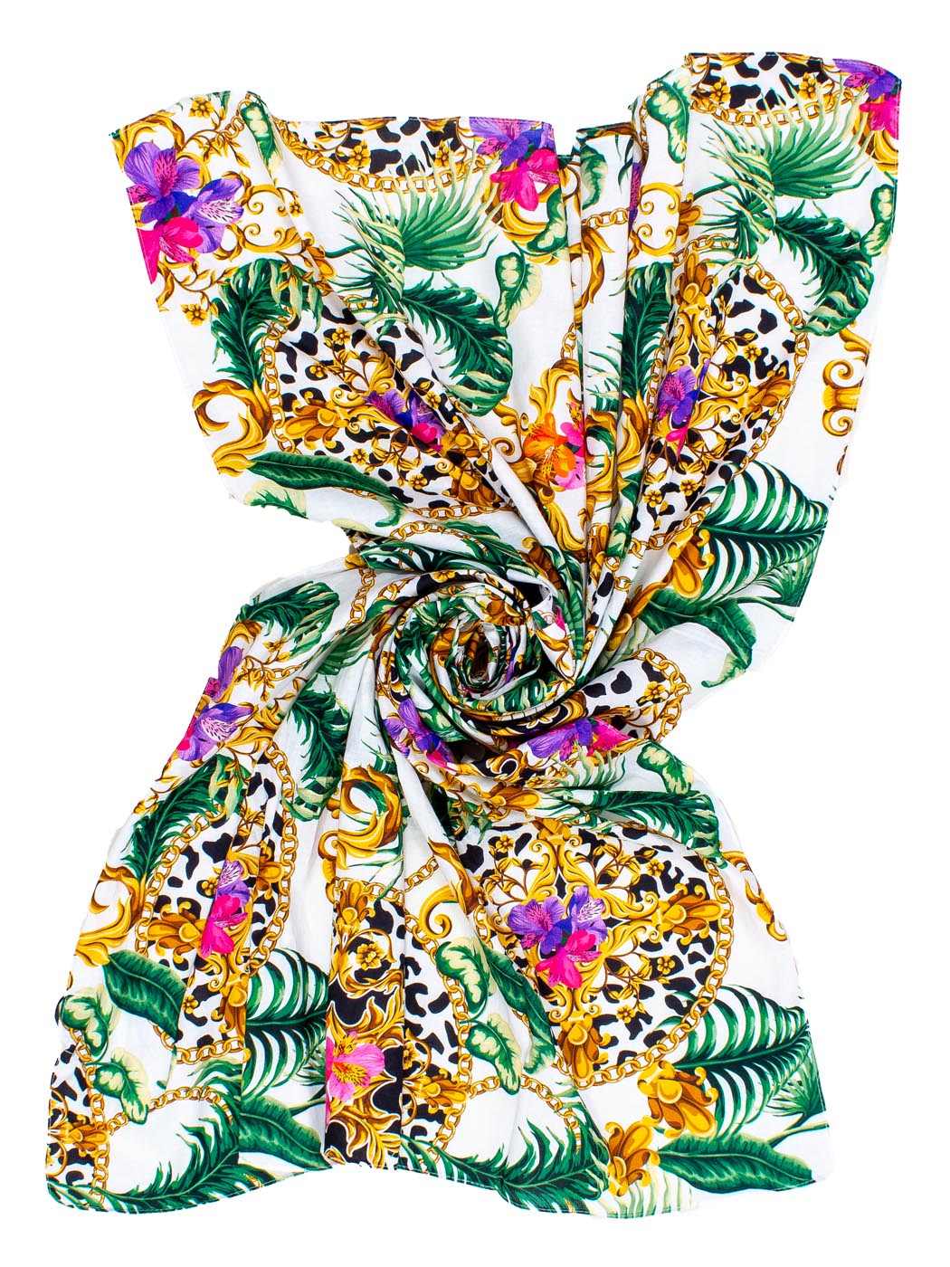 PAREO STAMPA BAROQUE ANIMAL FLOWER 100% CO MADE IN INDIA