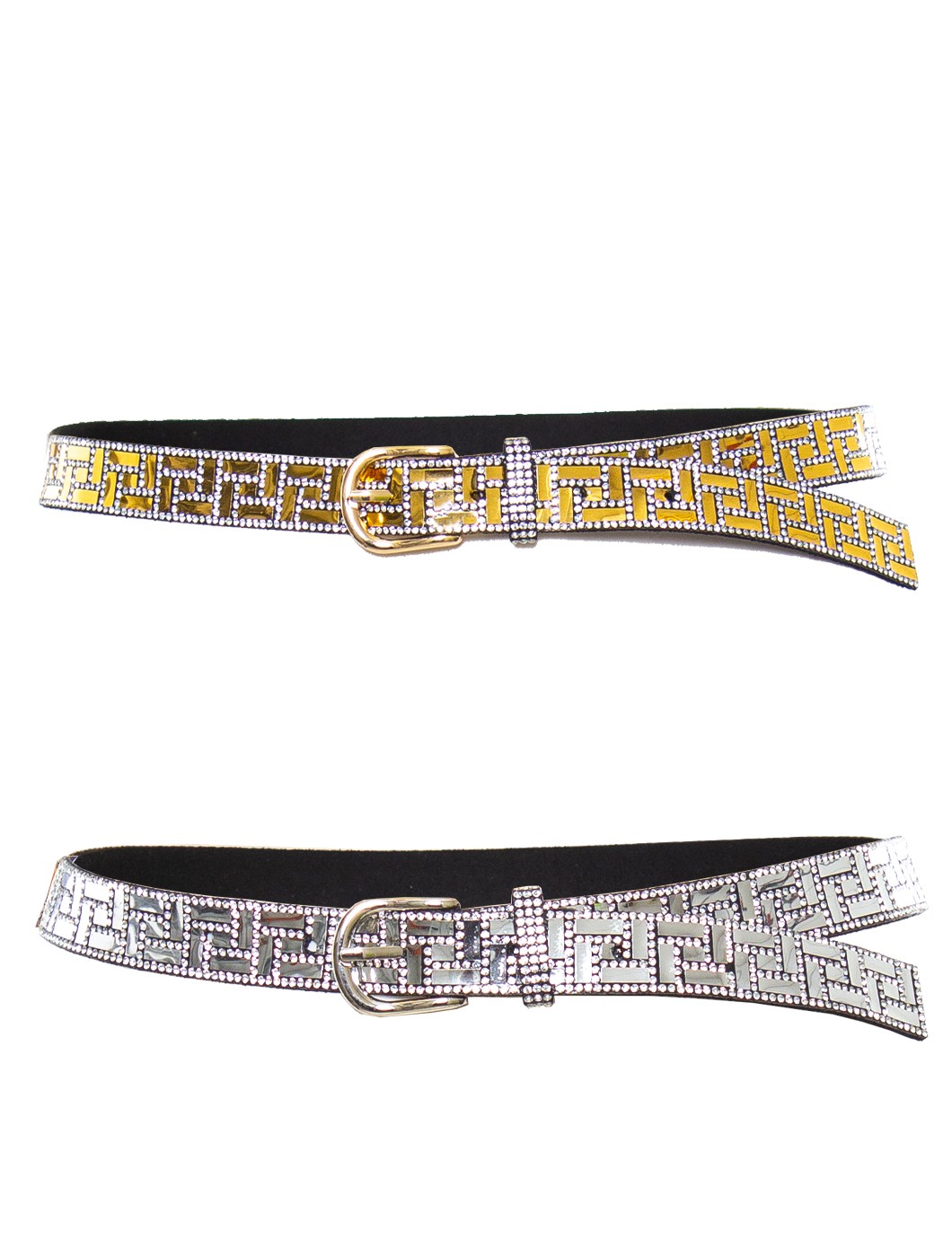 CINTURA GOLD E GEOMETRIC STRASS, 10%METAL, 40% GLASS 60% PU, T.U. MADE IN PRC