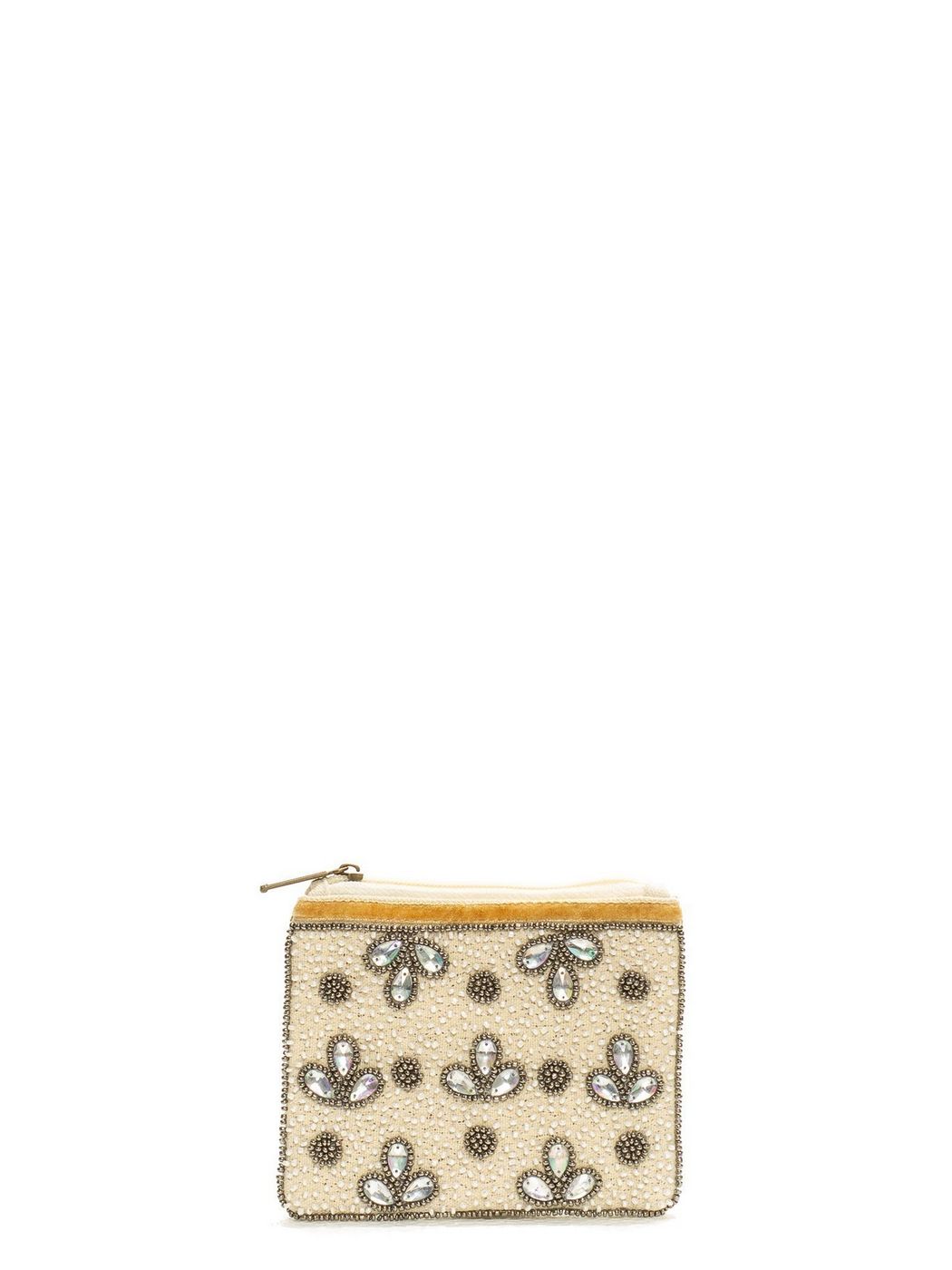 MINIPOCHETTE RICAMI SILVER E WHITE