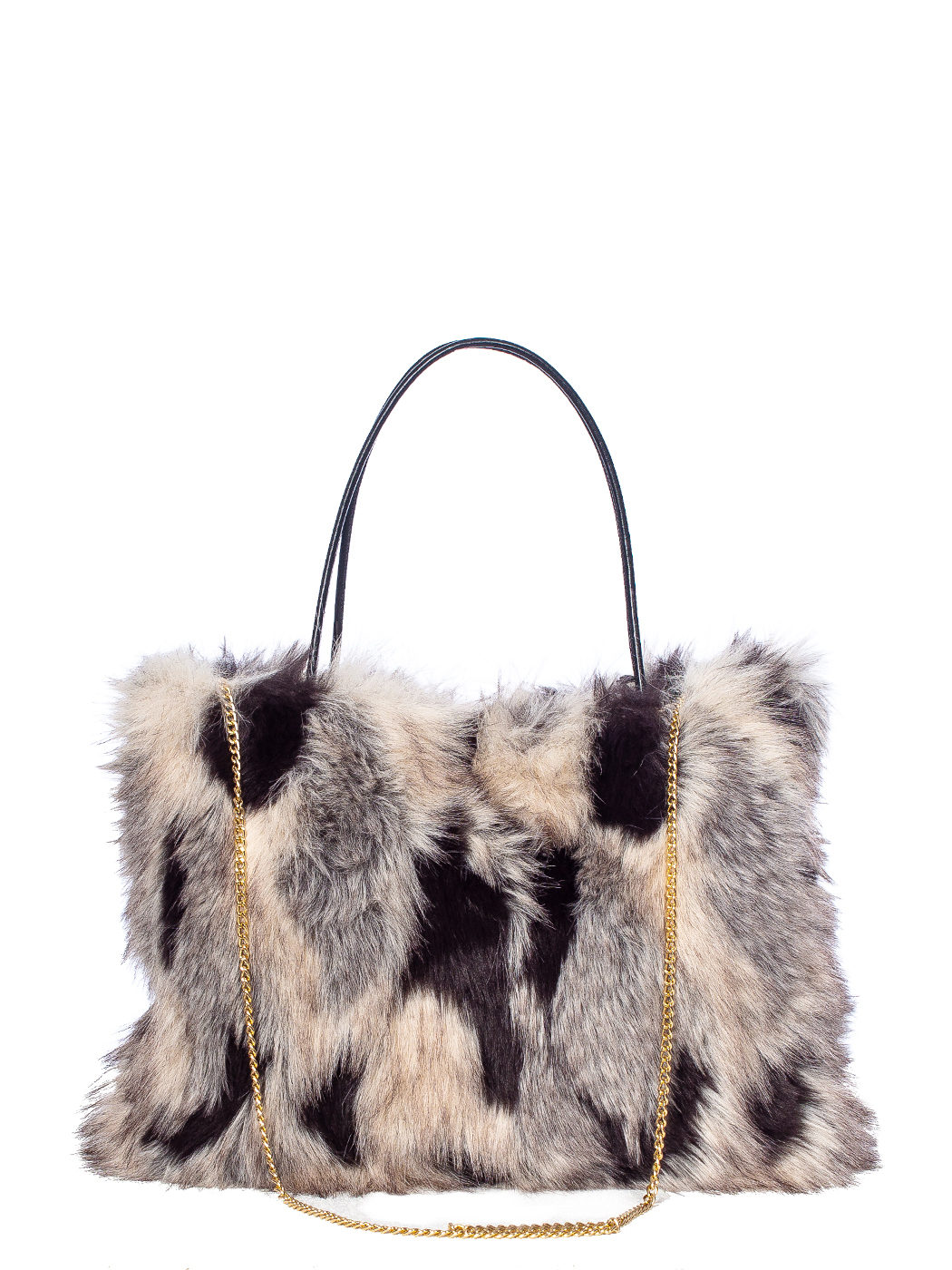 SHOPPING PATCHED FAUX FUR, TG UNICA,100% POLYESTER,MADE IN PRC  