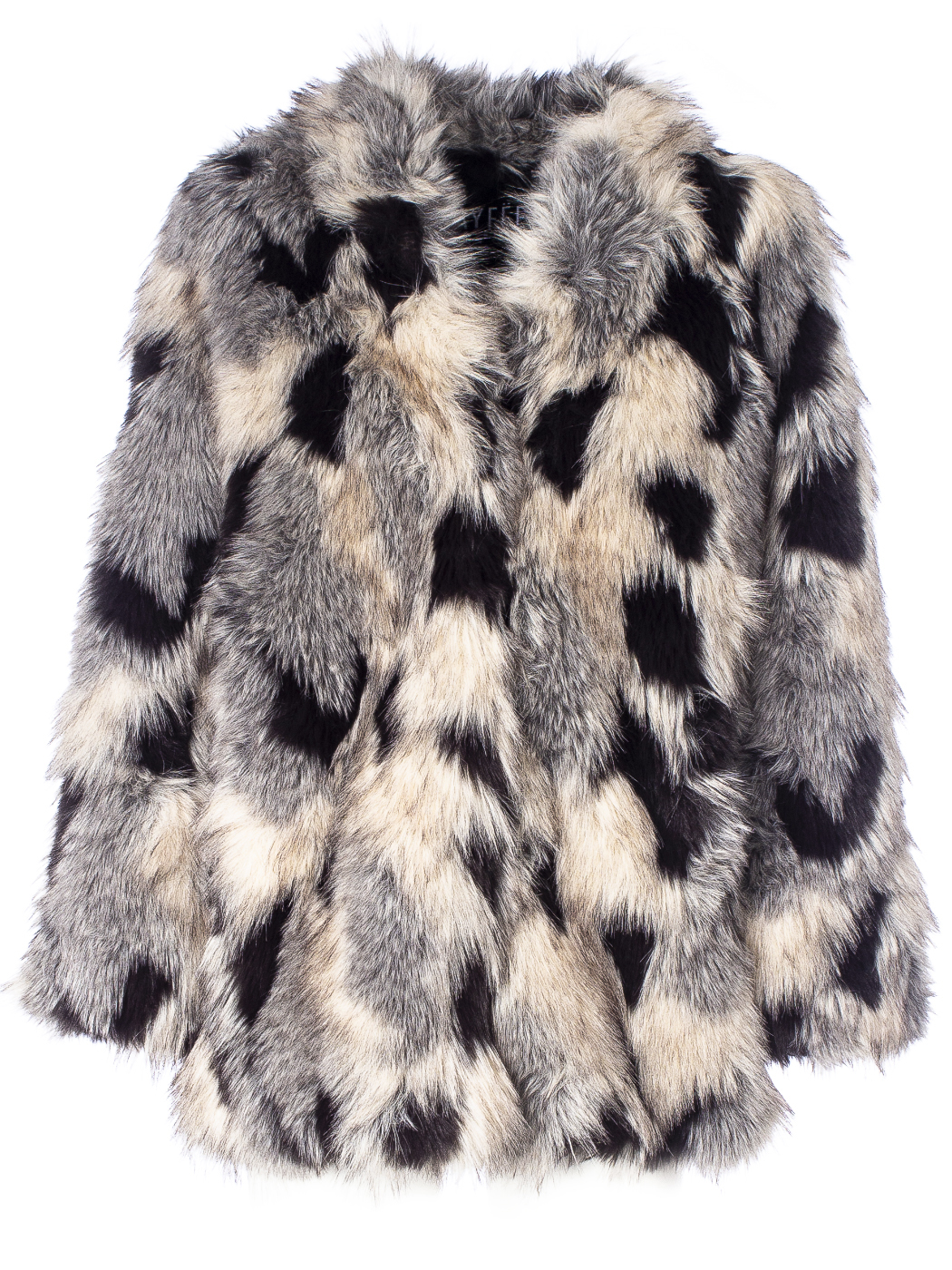 GIACCA PATCHED FAUX FUR, 4TG, 100%POLYESTER,MADE IN PRC         