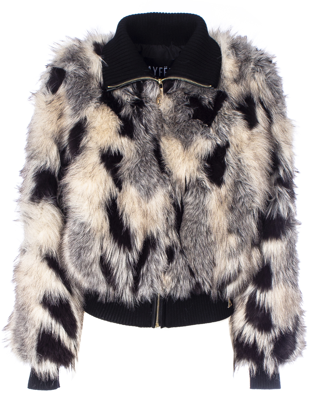 BOMBER PATCHED FAUX FUR,4TG,100%POLYESTER,MADE IN PRC     