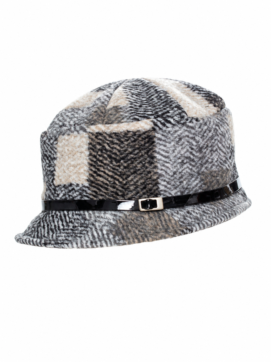 Cappello cloche tessuto tweed