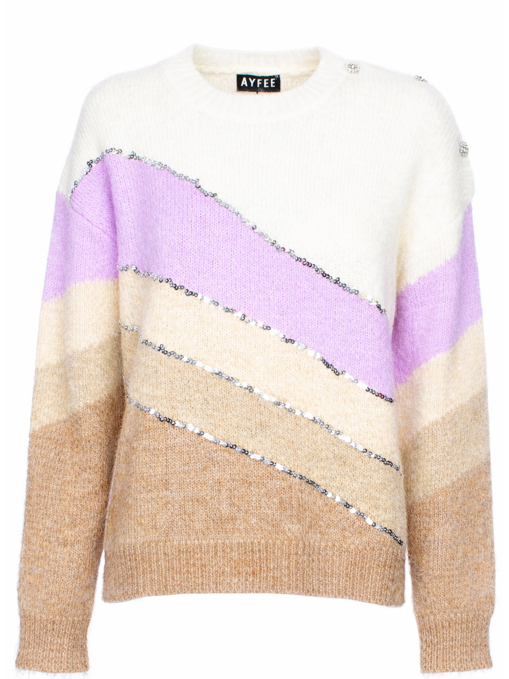 MAGLIA MULTICOLOR LUREX, TAGLIA UNICA,8%WO 70%PL 21%NY 1%EA, MADE IN PRC      