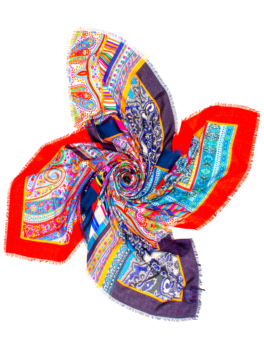 MAXISQUARE STAMPA PATCH CASHMERE CM 140X140, 80%MD 20%SILK MADE IN INDIA   