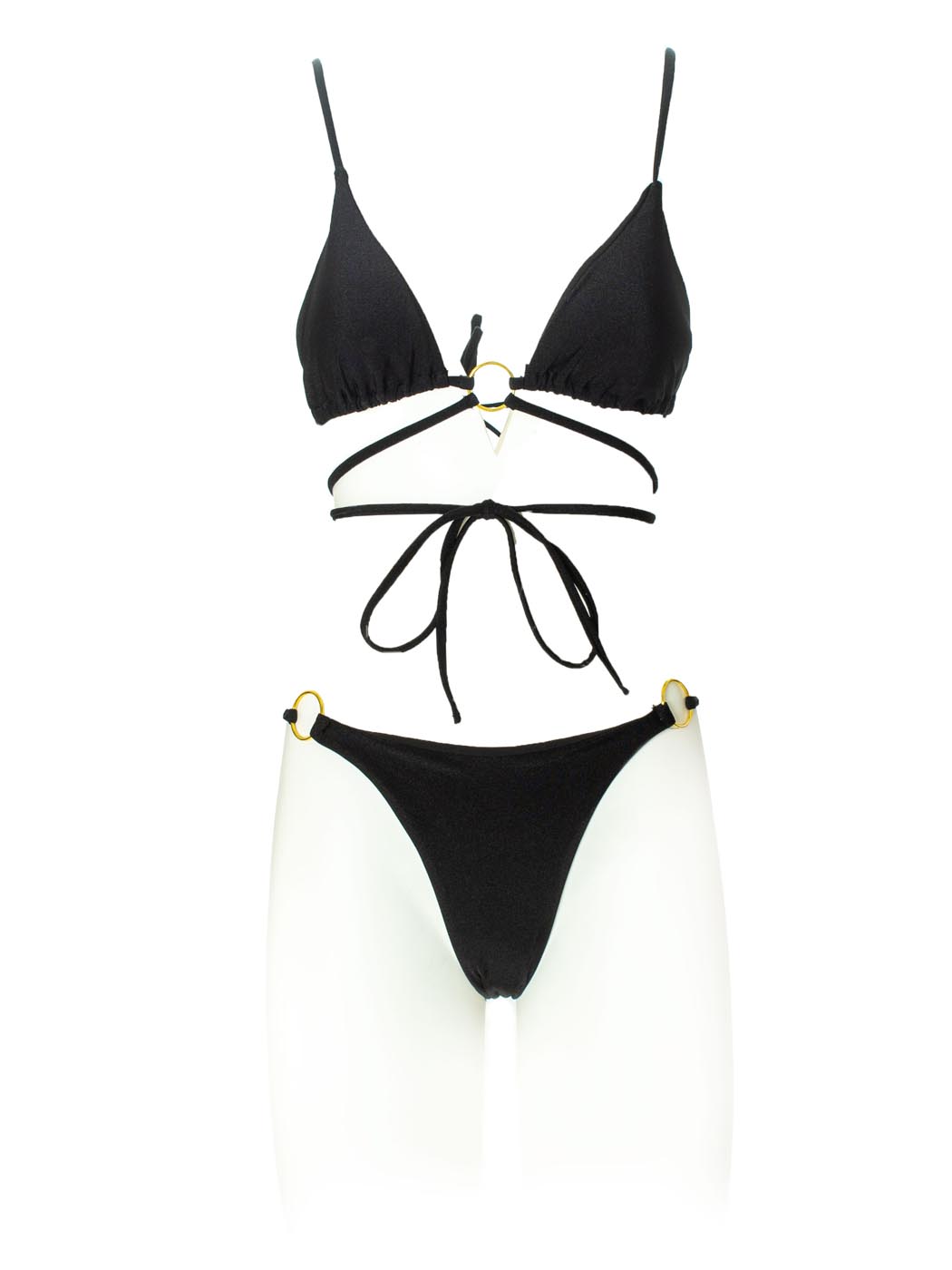 COSTUME DUE PEZZI LACCI E RING, CONF. 6Z  40-42-44. 82% NY, 18% SPANDEX, M.PRC  