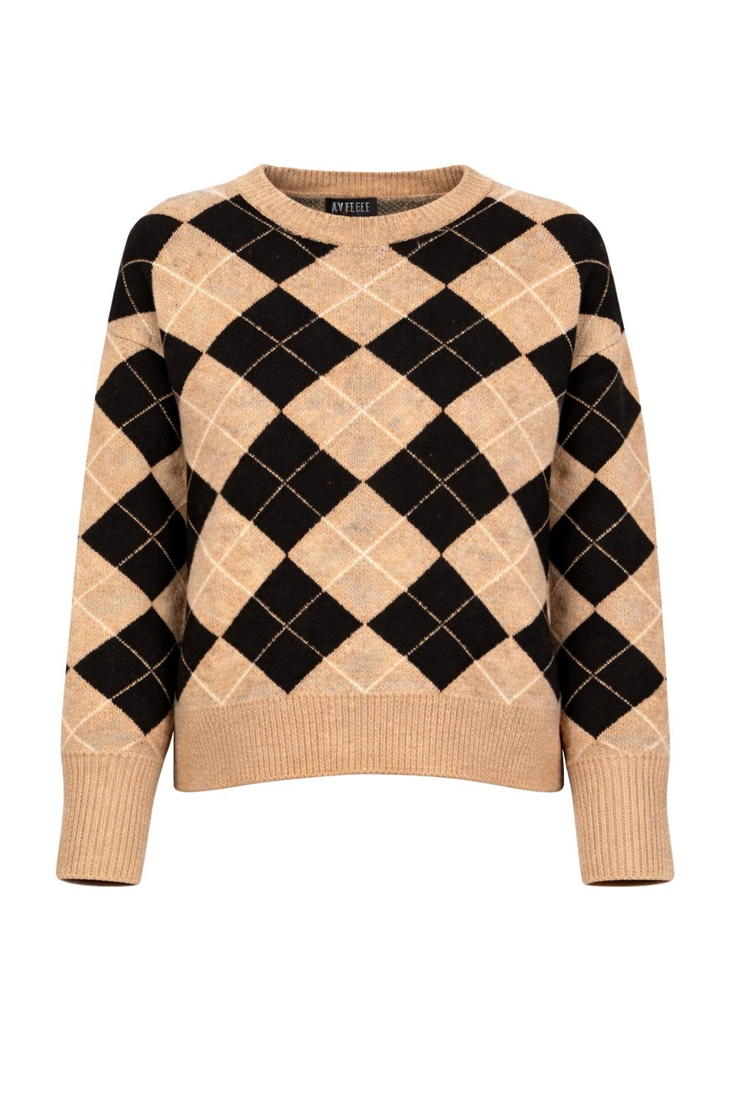 MAGLIA ROUND NECK JACQUARD CHECK,3 TG,72%PC 22%PL 4%EA, MADE IN PRC        