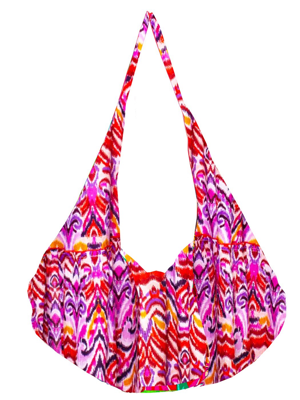 BORSA BANANA STAMPA PINK CHEVRON,  100% CO, MADE IN INDIA