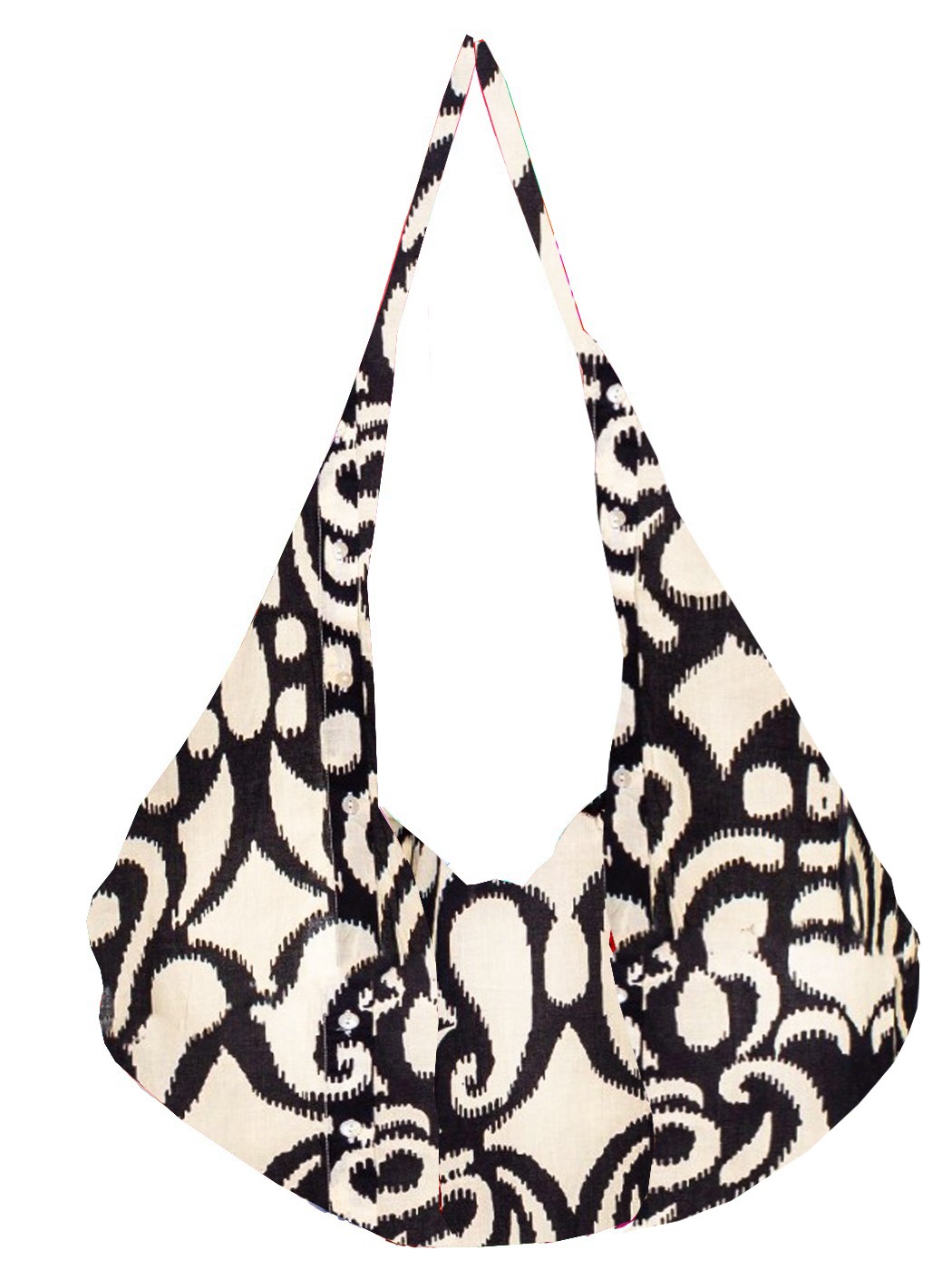 BORSA BANANA STAMPA BLACK AND WHITE 100% CO, MADE IN INDIA