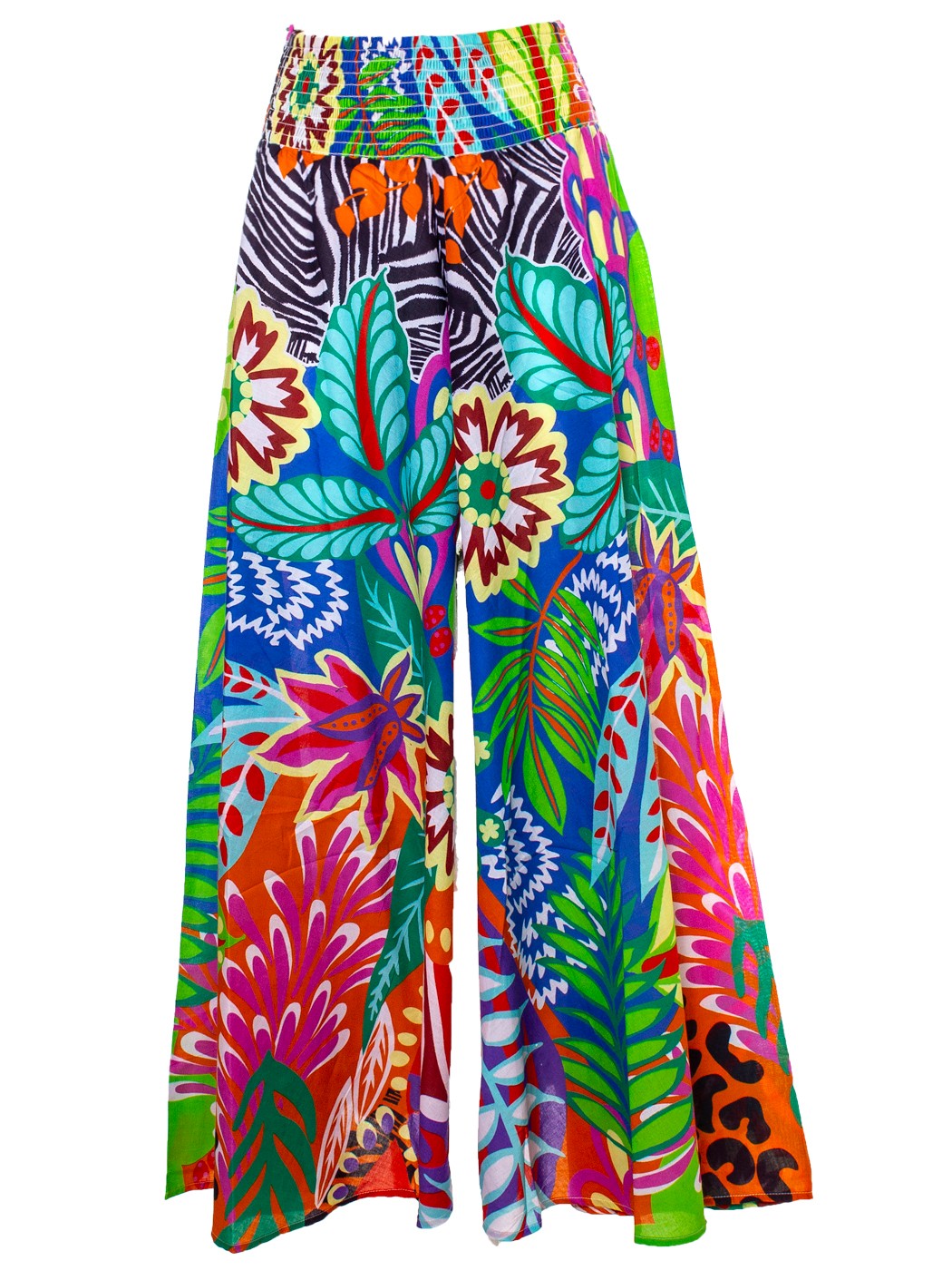 PANTALONE OVER STAMPA BATIK MULTICOLOR, 2 TG., 100% CO, MADE IN INDIA