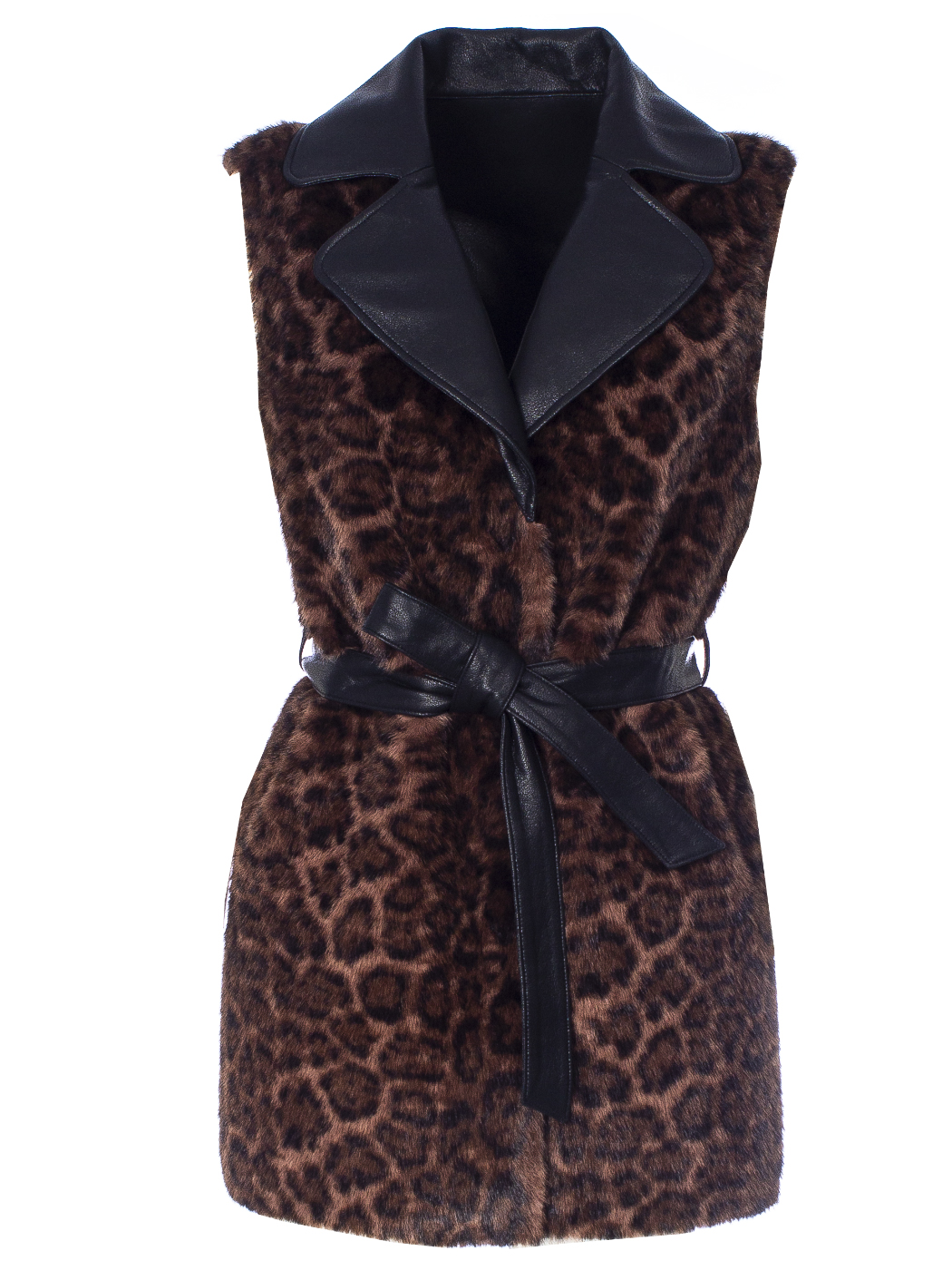 GILET FAKE FUR ANIMALIER,4 TG,90%PL 10%VI,MADE IN PRC       