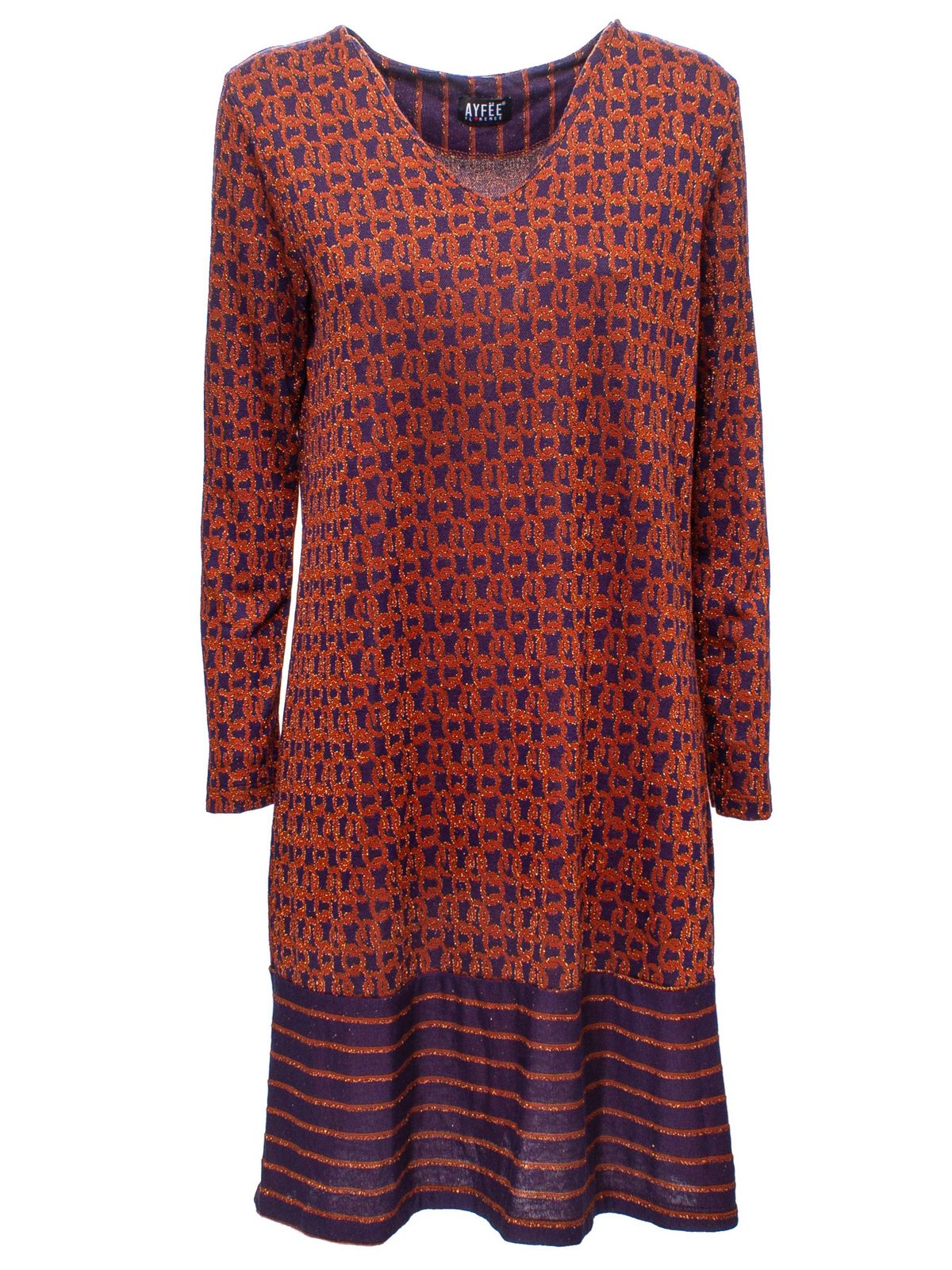 Abito jacquard catena e riga