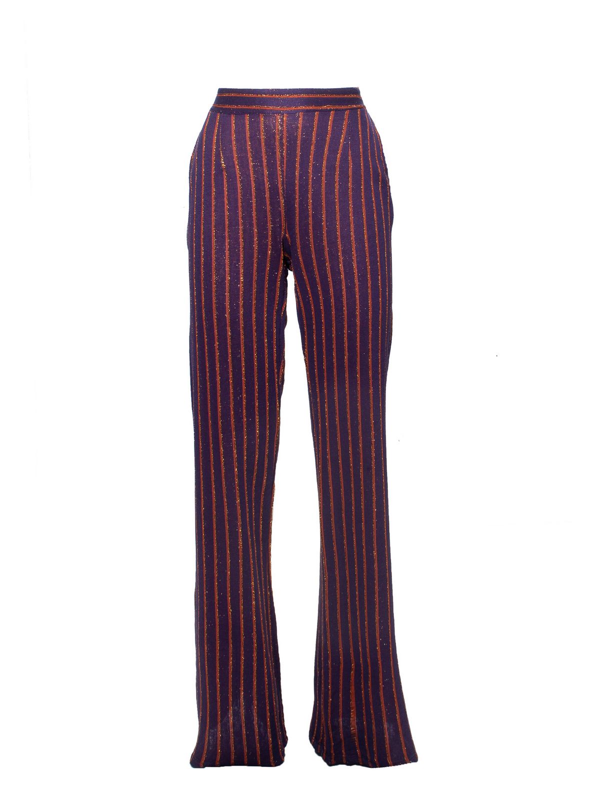 Pantalone palazzo jacquard riga