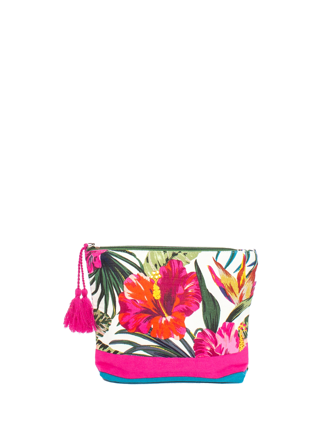 POCHETTE TROPICAL WHITE 100%CO MADE IN IDIA