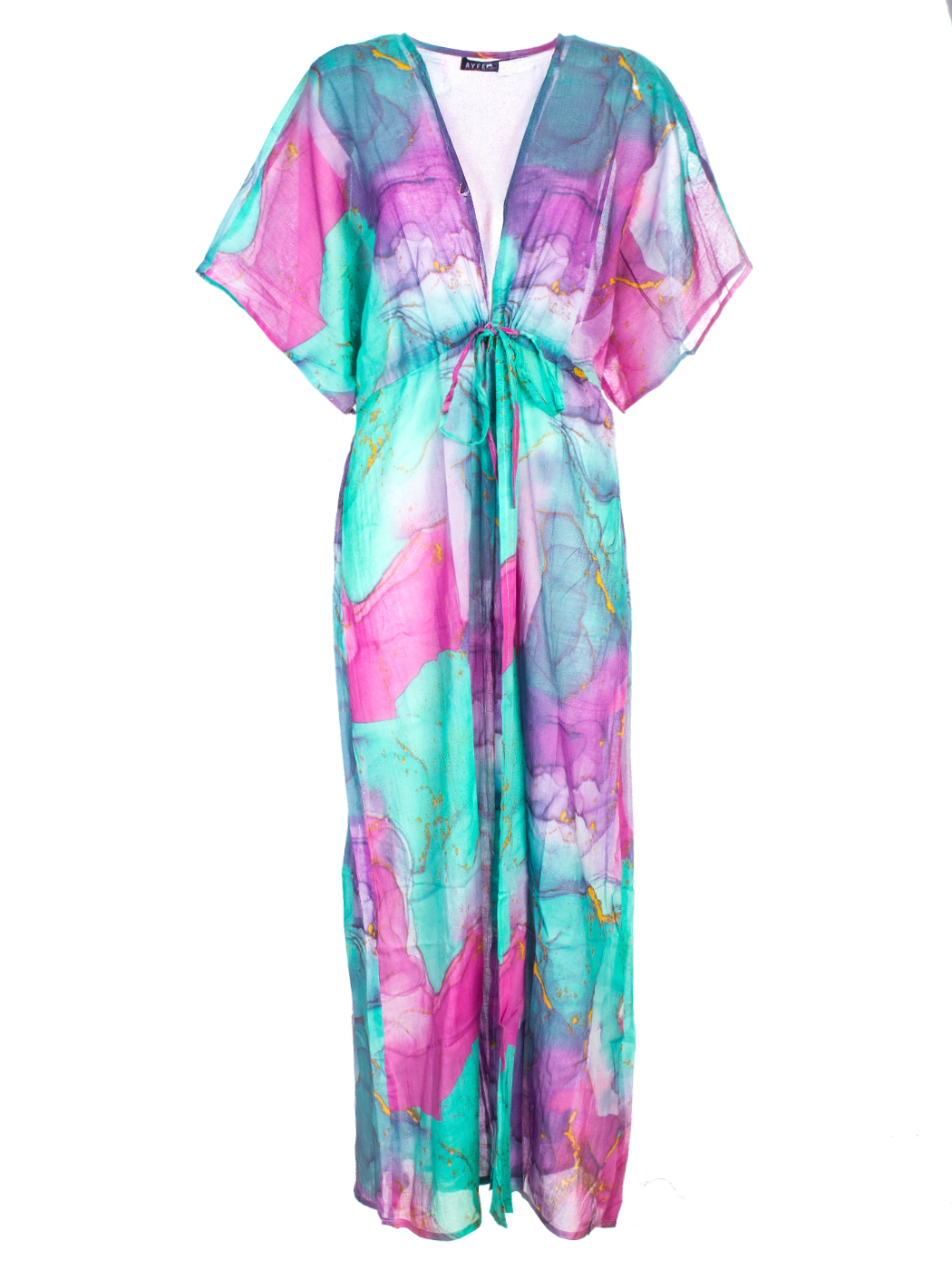 LONG OPEN KAFTAN MARBLE, 2TG