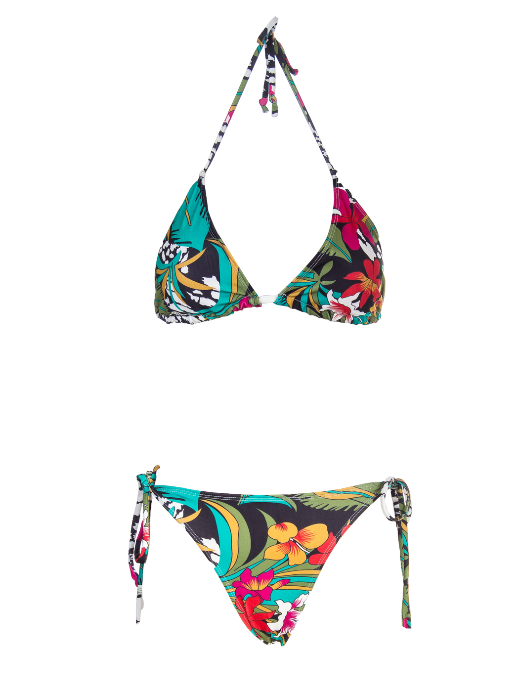 TWO PIECE SWIMSUIT FLOWERS AND ANIMALIER,  3 TG