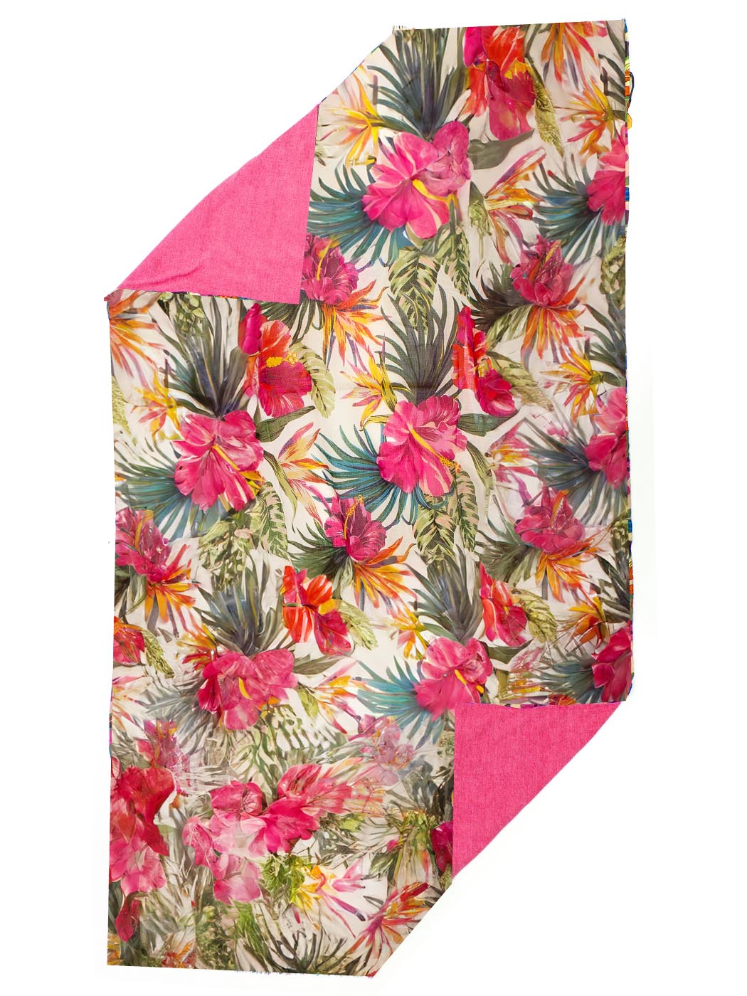 BEACH TOWEL TROPICAL WHITE 100X180 50%CO 50%POLY MADE IN INDIA