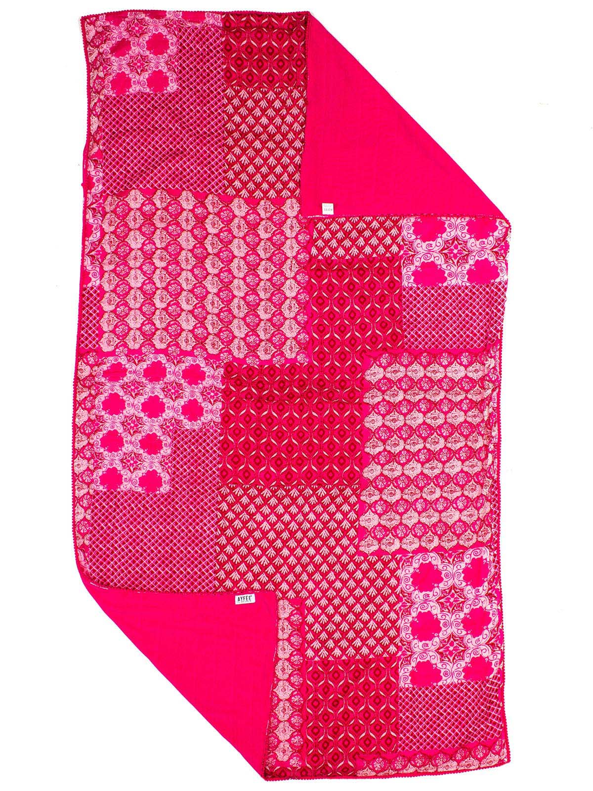 BEACH TOWEL STAMPA MICROPATTERN + PASSAMANERIA, 100X180 , 50% CO 50% POLY,M.INDI