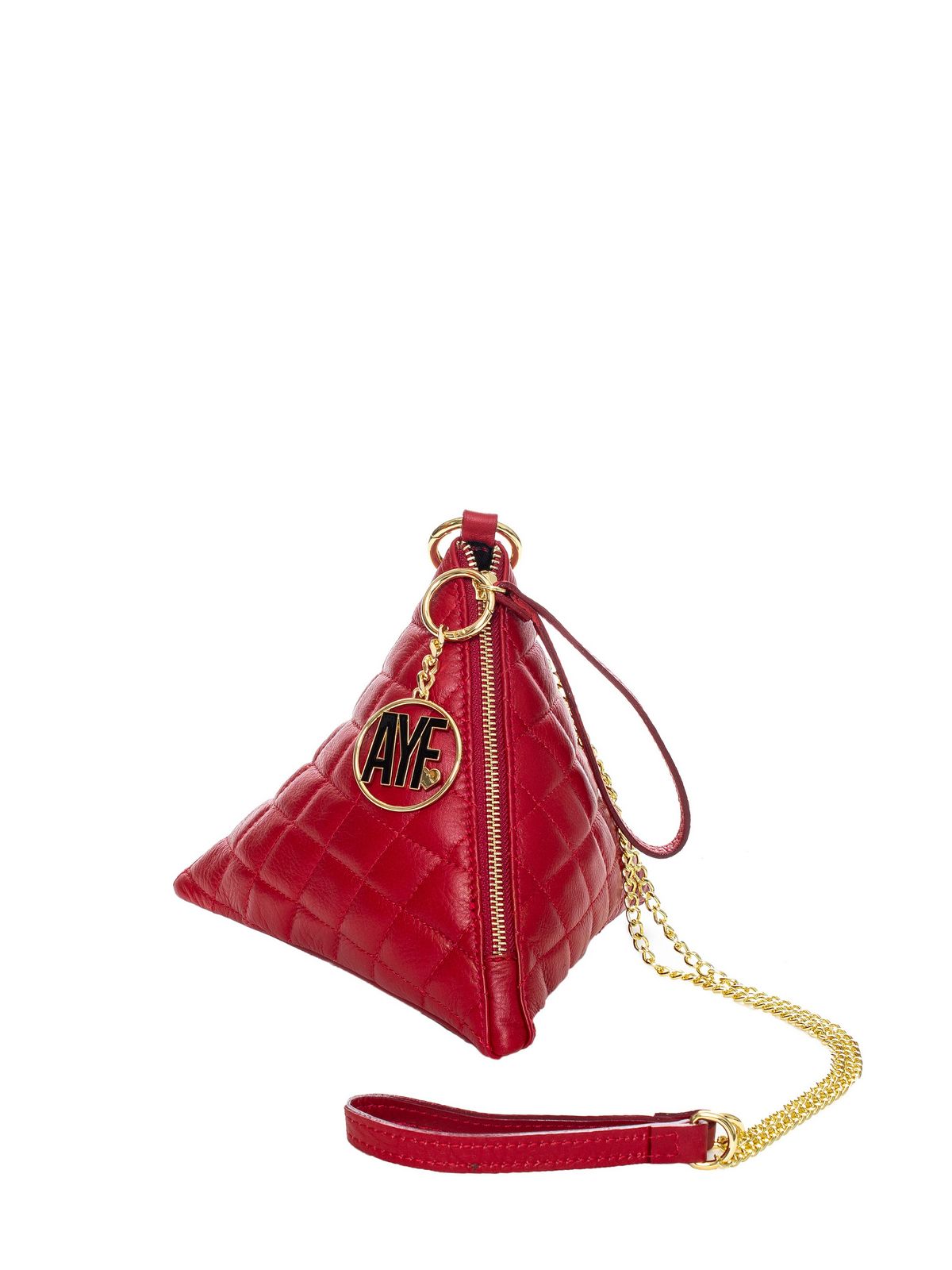 Borsa in pelle piramide - RED