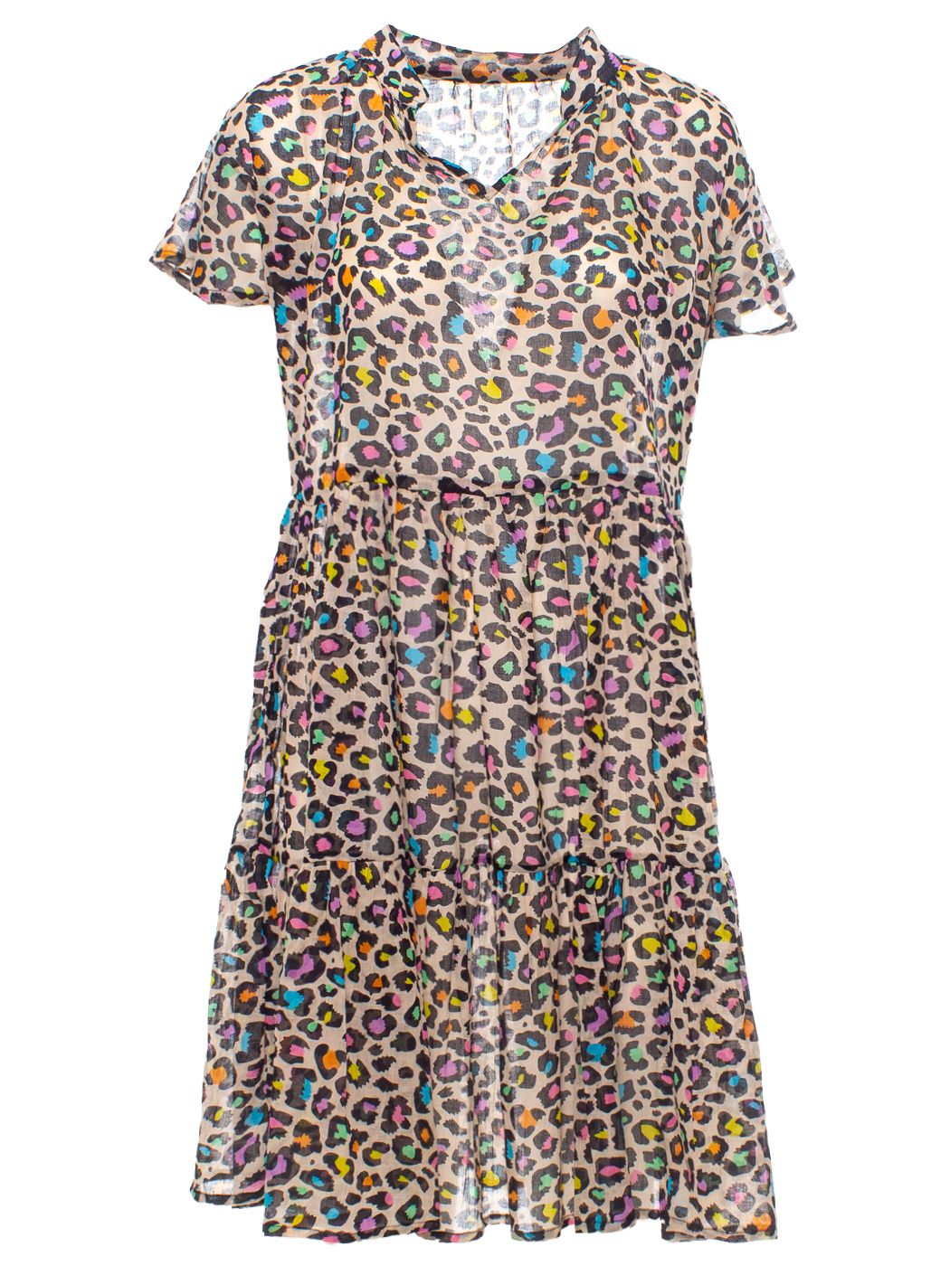 ABITO MULTICOLOR ANIMALIER,2 TG. 100% COTONE, MADE IN INDIA