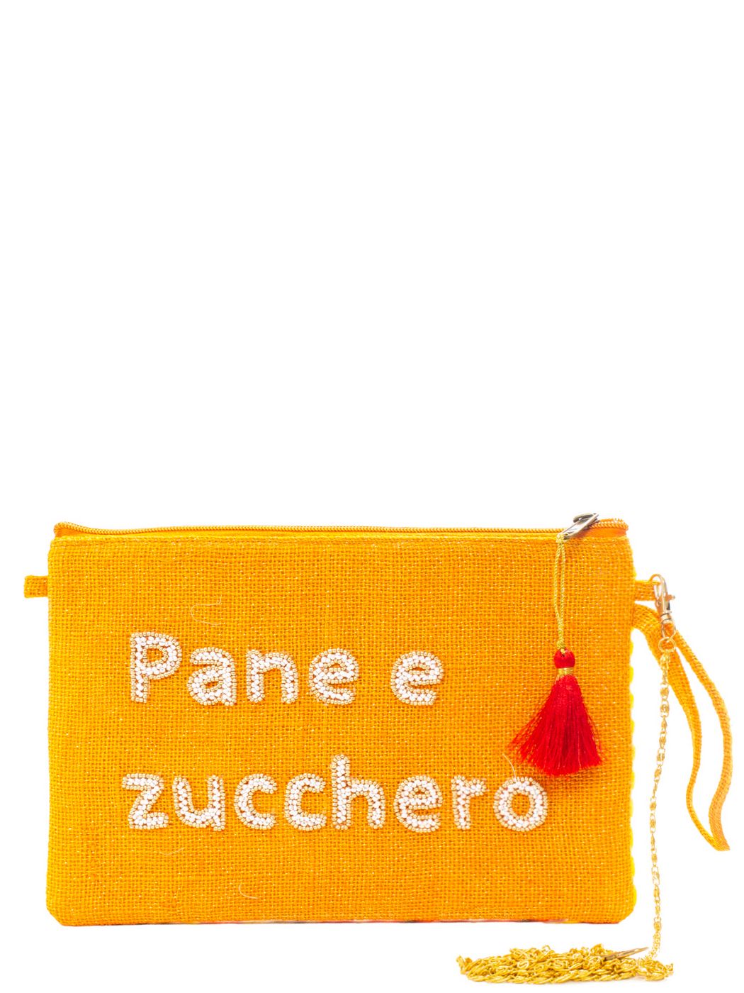 POCHETTE SCRITTE 20x30 CM,50% JUTA 50% CO, MADE IN INDIA

