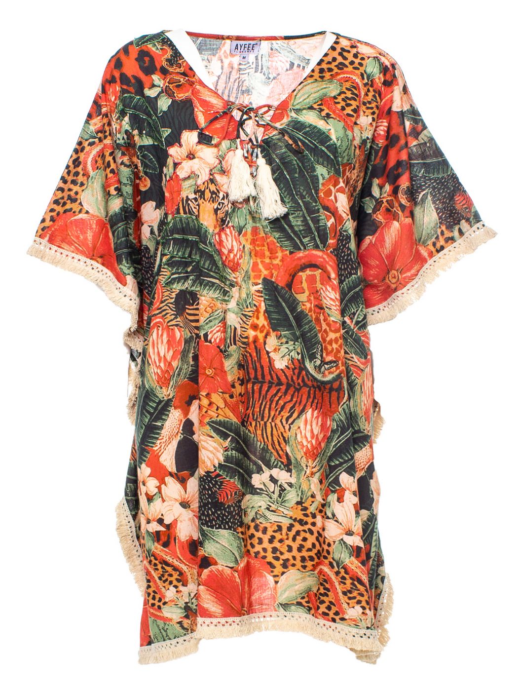 KIMONO STAMPA FOREST CON TRINA,100%CO, 4TG M.INDIA