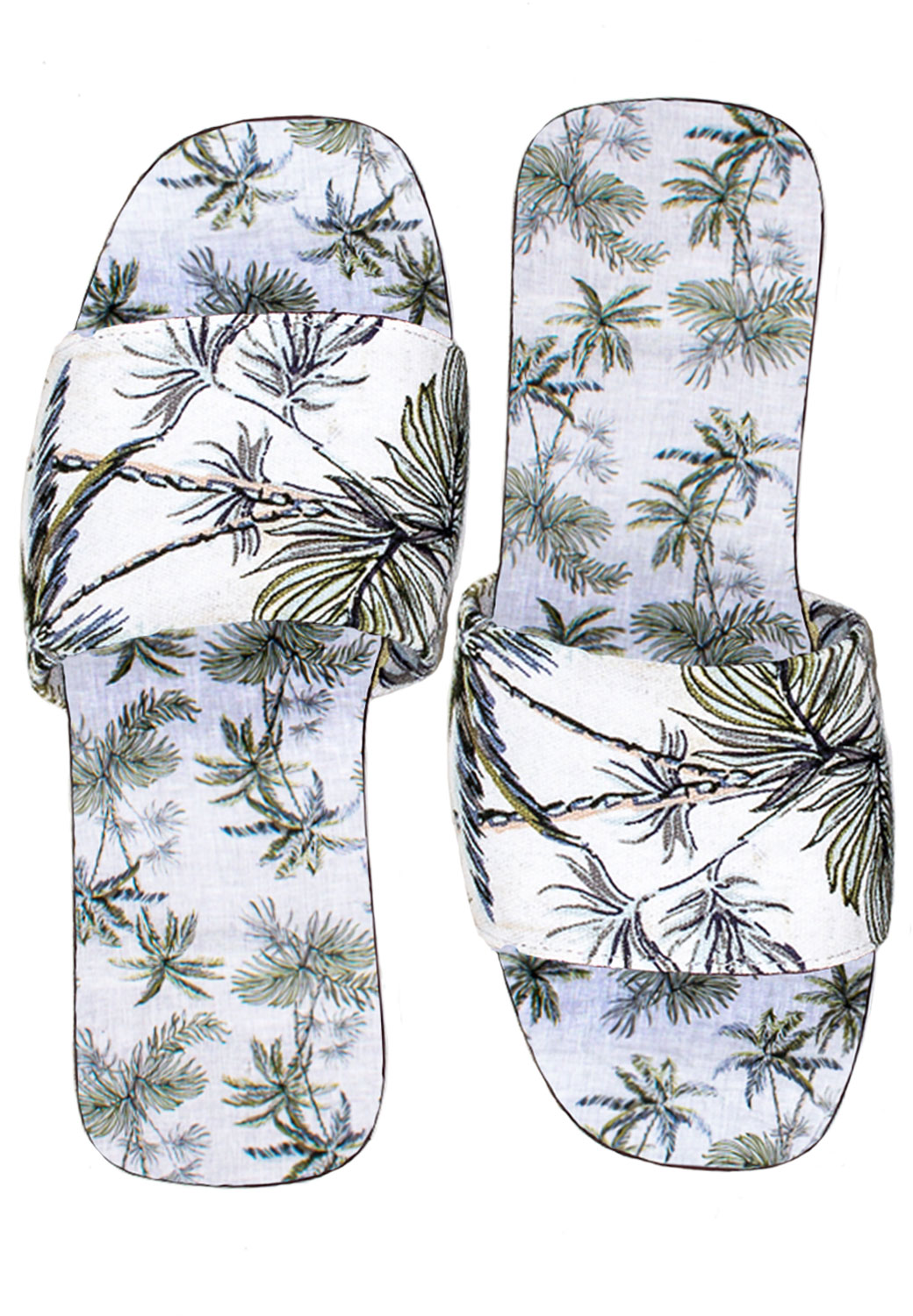 SLIPPERS UOMO PALMS PRINTS, BOX 9 PZ (1/40-2/41-2/42-2/43-1/44-1/45) , 50% CO 50