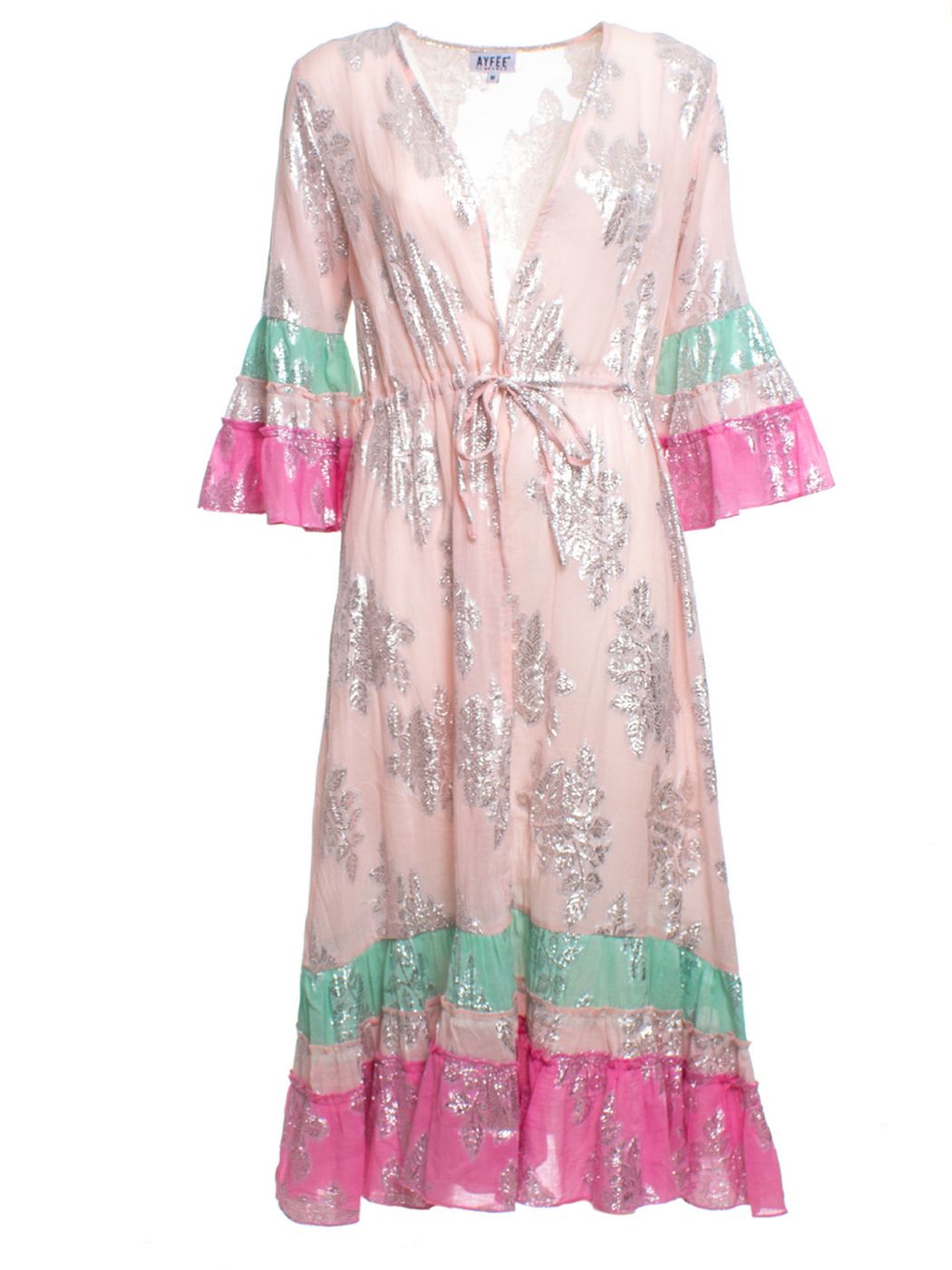 KIMONO APERTO LUREX MULTICOLOR JACQUARD , 100%CO, 4TG M.