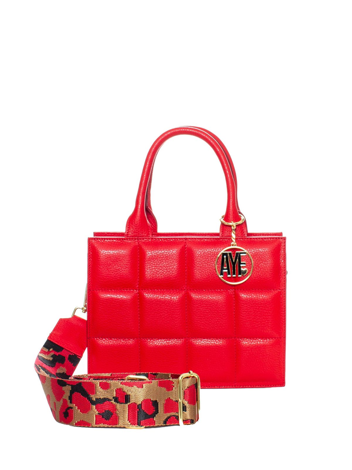 Borsa in pelle imbottita - RED
